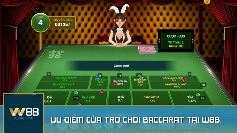 Ưu điểm của trò chơi Baccarat tại W88