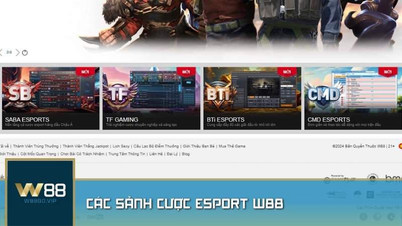 Các sảnh cược Esport W88