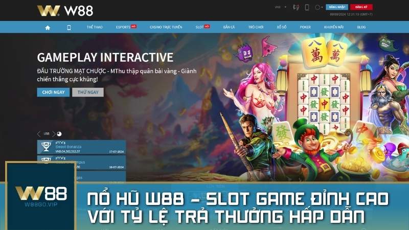 Nổ Hũ W88 - Slot game đỉnh cao với tỷ lệ trả thưởng hấp dẫn