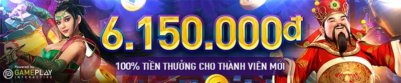 Thưởng 100% chào mừng lên đến 6,150,000 VND Tại Slot game nổ hũ